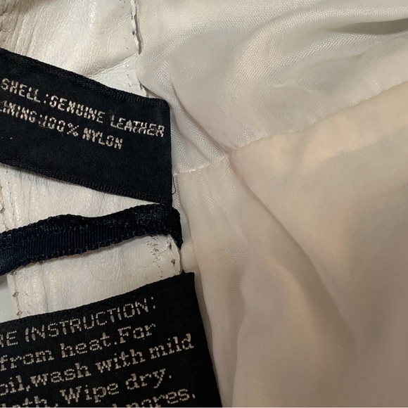 Genuine leather pants, soft and durable…white cowhide leather lined in taffeta! - Picture 5 of 7